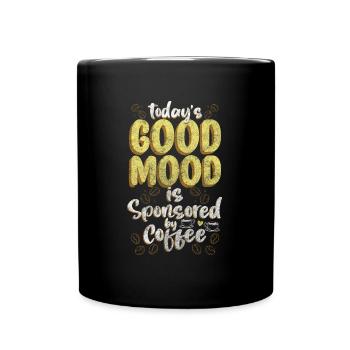 Morgenmuffel Humor Milch - Tasse einfarbig - Schwarz - Vorne