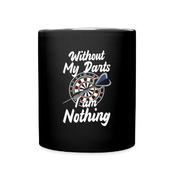 Dart Dartboard Bullseye Spiel - Tasse einfarbig - Schwarz - Vorne