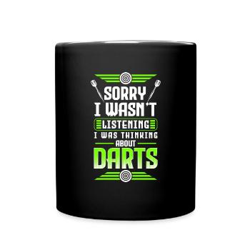Dartspieler Darts Turnierspieler Dartmannschaft - Tasse einfarbig - Schwarz - Vorne