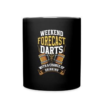 Dart Darts Sport Dartmannschaft - Tasse einfarbig - Schwarz - Vorne