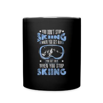 Skifahren Sport Winter Sport - Tasse einfarbig - Schwarz - Vorne
