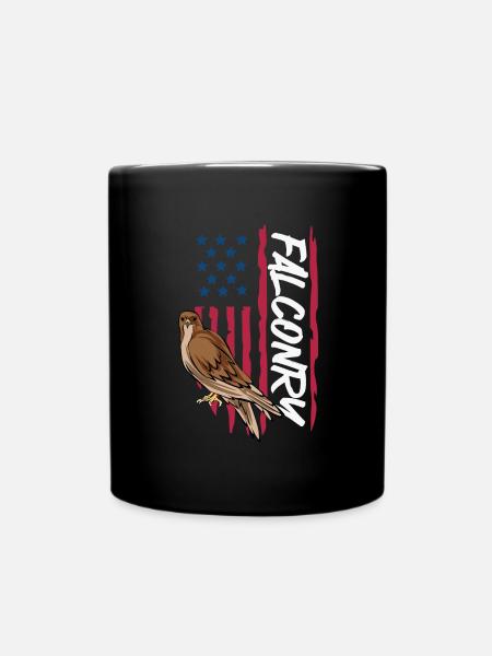 Falknerei Ornithologie Geschenk - Tasse einfarbig - Schwarz