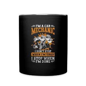 Car Garage Hobbyist - Full Colour Mug - black - Front