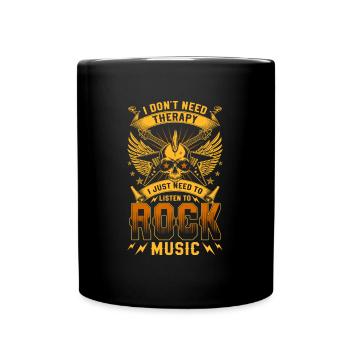 Rocker Hardrock Gitarre Sänger - Tasse einfarbig - Schwarz - Vorne