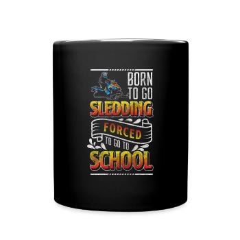 Tobogganing Snow Luge Holiday - Full Colour Mug - black - Front