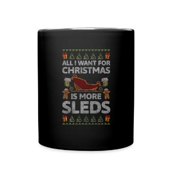 Sleighing, Christmas, Sport, Ice - Full Colour Mug - black - Front