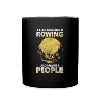 Rudergerät Sport Wettkampf - Tasse einfarbig - Schwarz - Vorne