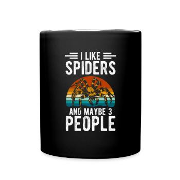Spinne Krabbeln Tarantel Biss - Tasse einfarbig - Schwarz - Vorne