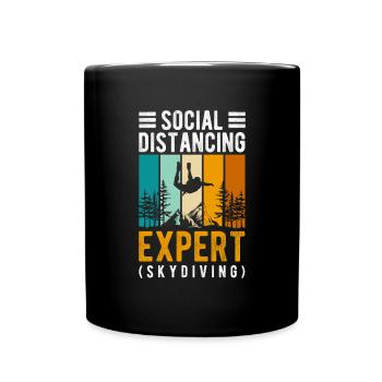 Fallschirmspringer Sprung Sport Base Jump - Tasse einfarbig - Schwarz - Vorne