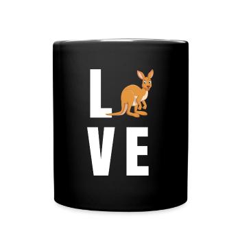 känguru - Tasse einfarbig - Schwarz - Vorne