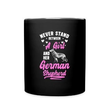 Wachhund Polizeihund Haustier Deutsch - Tasse einfarbig - Schwarz - Vorne