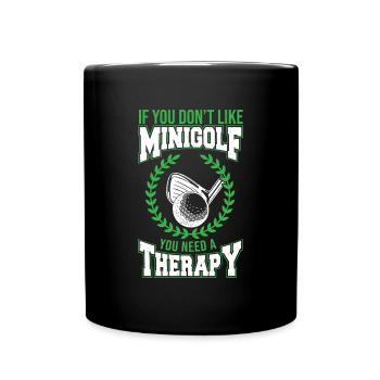 Geschenk für Minigolfspieler - Tasse einfarbig - Schwarz - Vorne