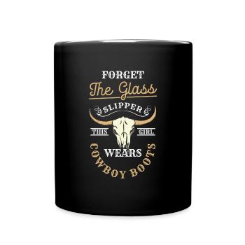 Wilder Westen Pferd Line Dance - Tasse einfarbig - Schwarz - Vorne