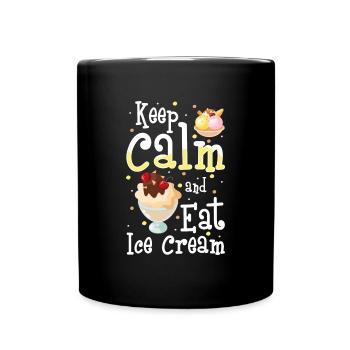 Eiscreme Eiskugel Süßigkeiten Softeis - Tasse einfarbig - Schwarz - Vorne