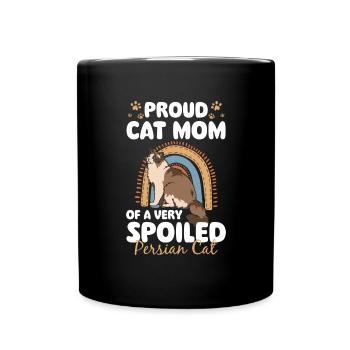 Perser Katze Katzendame Katzenfreund Pfote - Tasse einfarbig - Schwarz - Vorne