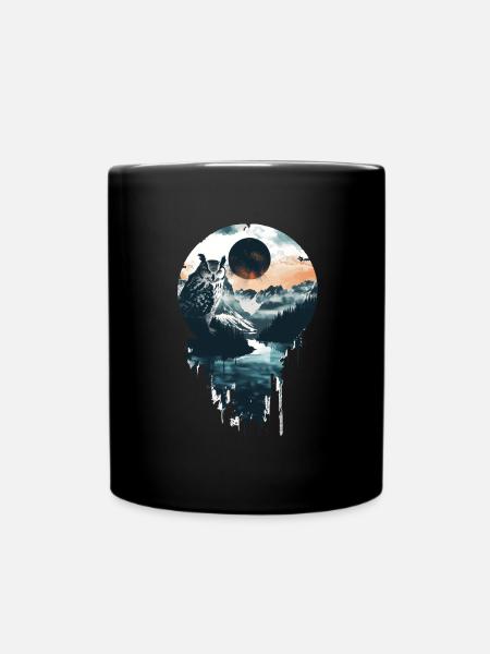 Eule - Tasse einfarbig - Schwarz