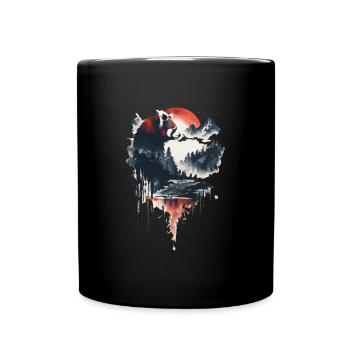 Roter Panda - Tasse einfarbig - Schwarz - Vorne