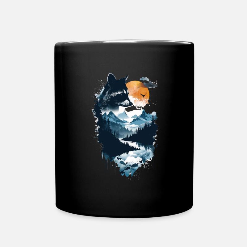 Waschbär - Tasse einfarbig - Schwarz