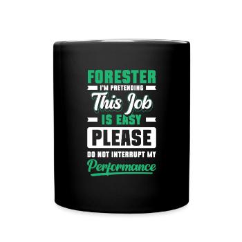 Chasseur forestier - Mug uni - noir - Devant