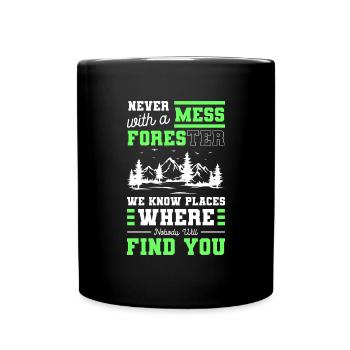 Forêt Chasse Chien Chasse Forester - Mug uni - noir - Devant