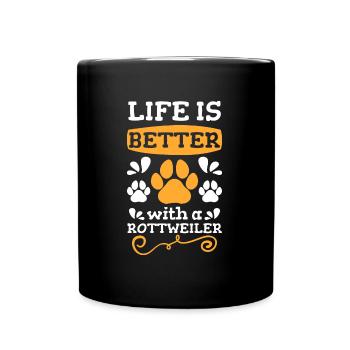 Amour des chiens de maîtresse Rottweiler - Mug uni - noir - Devant