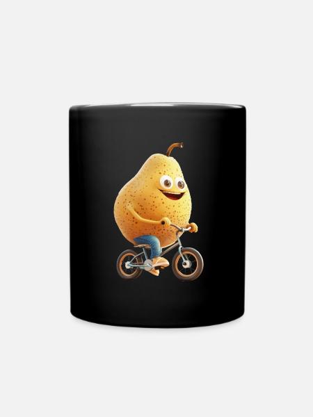 Birne Fahrrad - Tasse einfarbig - Schwarz