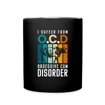 Kühe Kuhflecken Vieh Tierliebe - Tasse einfarbig - Schwarz - Vorne
