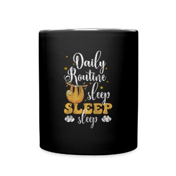 Sleeping Dreaming Night Pillow - Full Colour Mug - black - Front