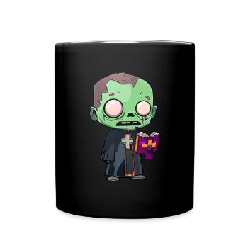 Prêtre Halloween - Mug uni - noir - Devant