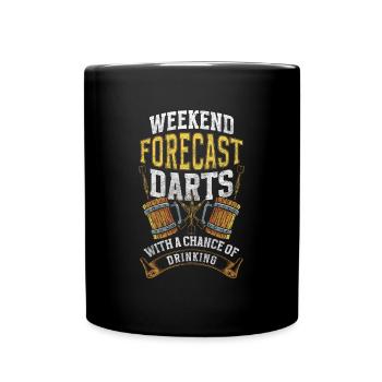 Dart Pfeil Darten Mann - Tasse einfarbig - Schwarz - Vorne