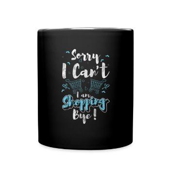 Einkauf Kauf Geschenk Beutel - Tasse einfarbig - Schwarz - Vorne