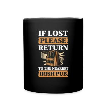 Irisch Pub Gold Bier - Tasse einfarbig - Schwarz - Vorne