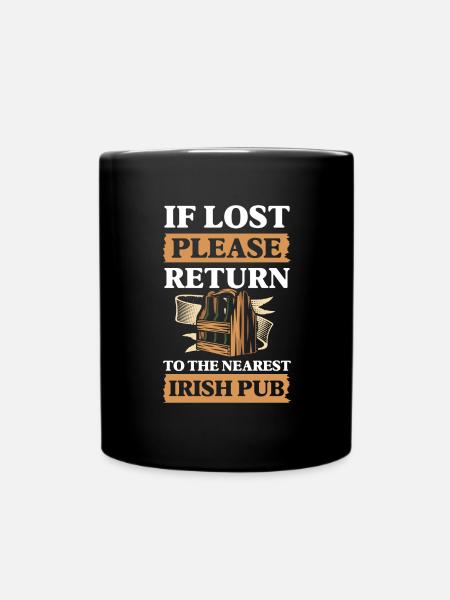 Irisch Pub Gold Bier - Tasse einfarbig - Schwarz