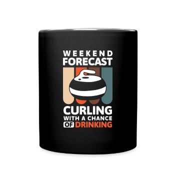 Curling Eiskalt Wischen - Tasse einfarbig - Schwarz - Vorne