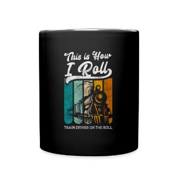 Modelleisenbahn Eisenbahner Nerd Schienen - Tasse einfarbig - Schwarz - Vorne