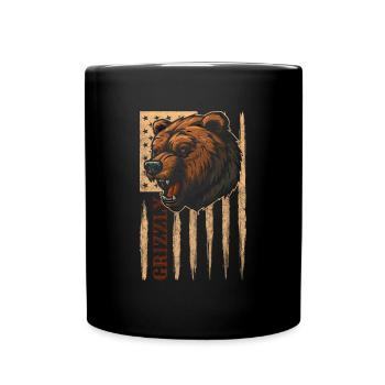 Grizzly Fell Eisbär - Tasse einfarbig - Schwarz - Vorne