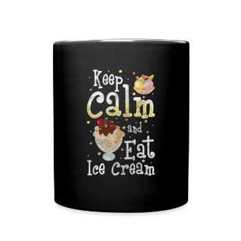 Softeis Kugel Strand Creme - Tasse einfarbig - Schwarz - Vorne