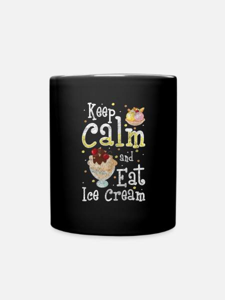 Softeis Kugel Strand Creme - Tasse einfarbig - Schwarz