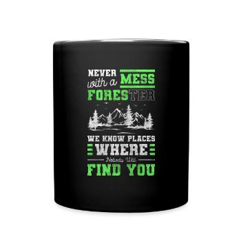 Waldarbeiter Wälder Baum - Tasse einfarbig - Schwarz - Vorne