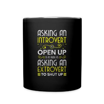 Introvert Human Alone Single - Full Colour Mug - black - Front
