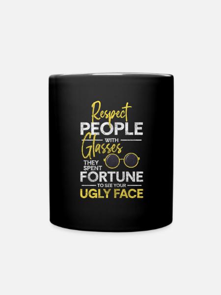 Brille Schmuck Mode Dioptrin - Tasse einfarbig - Schwarz