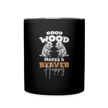 Rongeurs, constructeurs, troncs d’arbres, conservation de la nature - Mug uni - noir - Devant