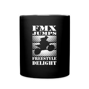 Dirtbike Rider FMX Jumps MX Motocross Supercross - Tasse einfarbig - Schwarz - Vorne
