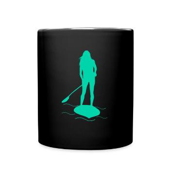 Stand Up Paddle - Tasse einfarbig - Schwarz - Vorne
