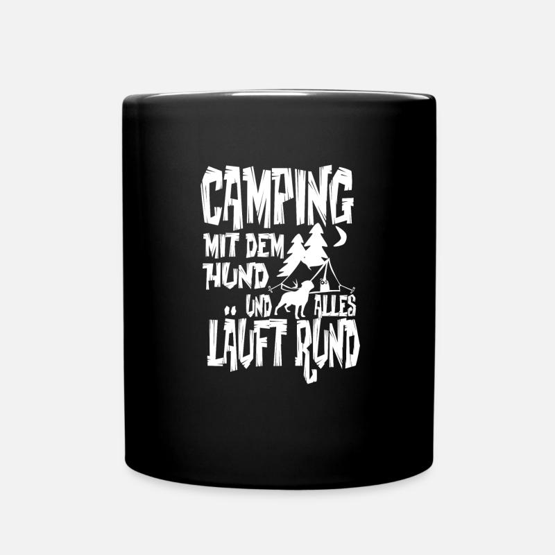 Camping Hund - Tasse einfarbig - Schwarz