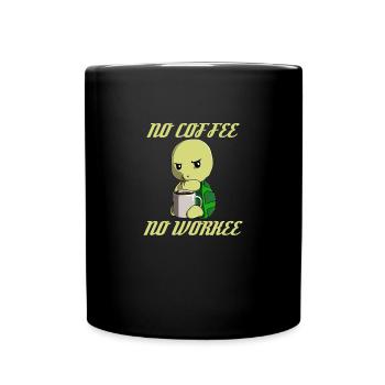 Turtle – No Coffee No Workee - Full Colour Mug - black - Front