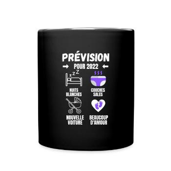 Prévision pour 2022 cadeau grossesse famille - Mug uni - noir - Devant