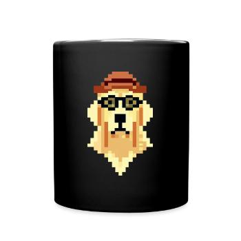 Pixel Golden Retriever Dog Lover Puppy - Mug uni - noir - Devant