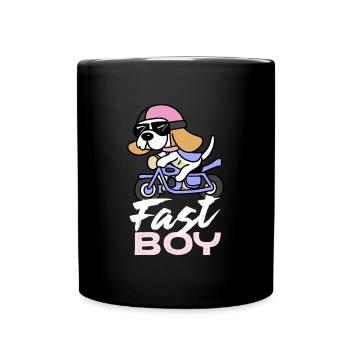 Fast Boy Beagle Dog Cadeau Rétro Fast Boy - Mug uni - noir - Devant
