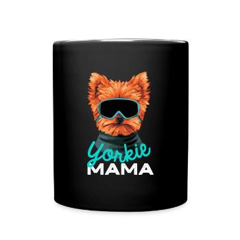 Yorkie Mama Hund Geschenk Yorkie - Tasse einfarbig - Schwarz - Vorne